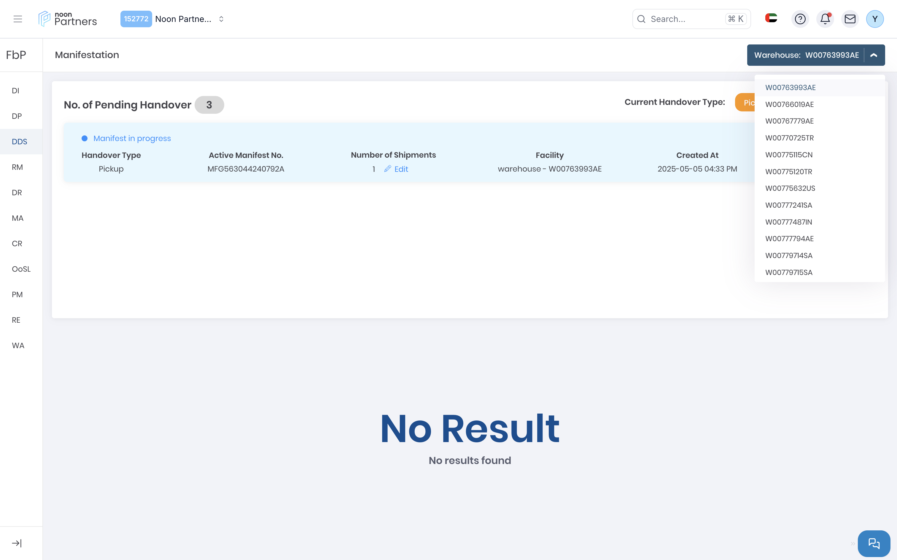 Create Manifest Button